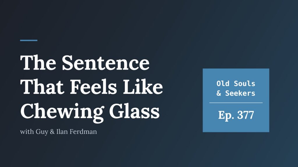 Cover for Old Souls & Seekers podcast Episode 377: The Sentence That Feels Like Chewing Glass, with Guy & Ilan Ferdman